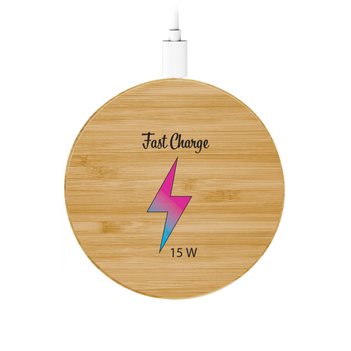 Bamboo Circle Wireless Charger - Image 2