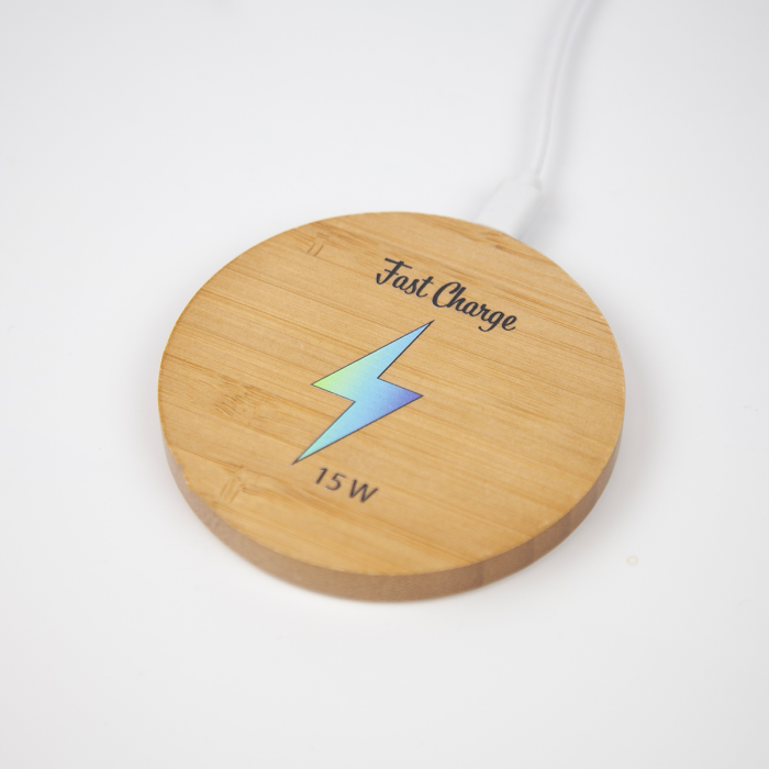 Bamboo Circle Wireless Charger - Image 4